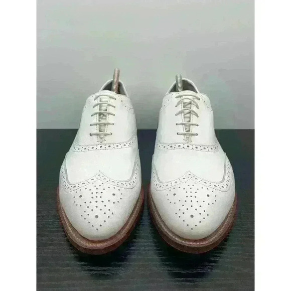 Etonic Ultimate White Leather Oxfords Wingtip Lace Up Golf Shoe Size US 9.5 D - Picture 5 of 11